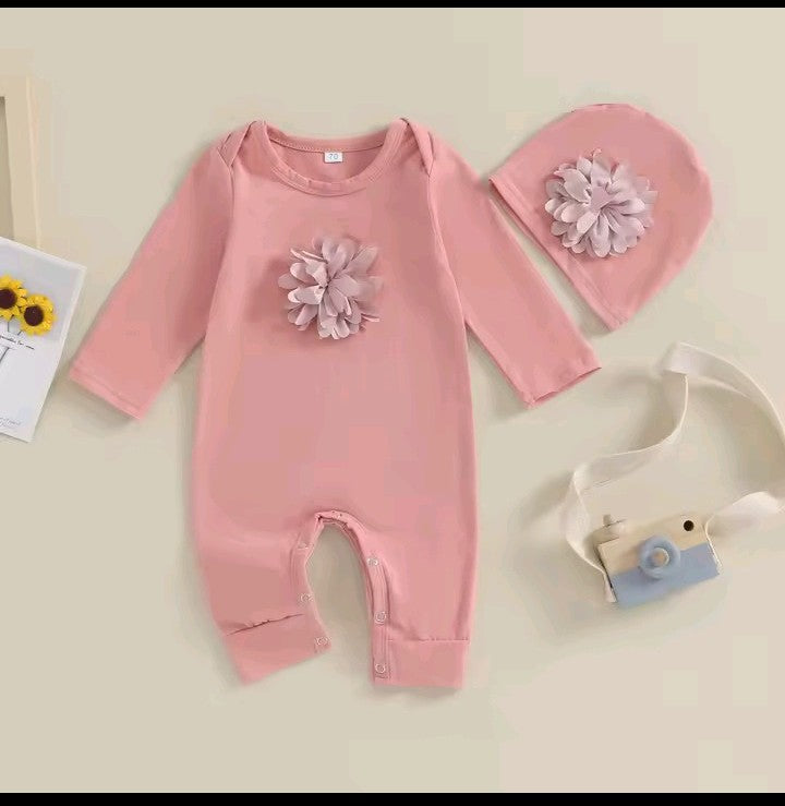 Vêtements pour nouveau-né, combinaison florale en mélange de coton