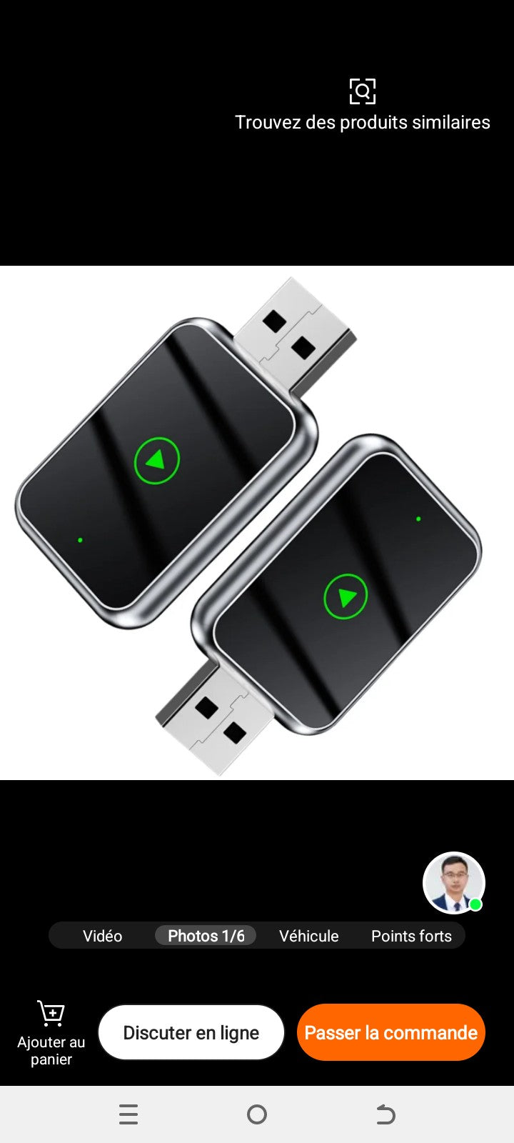Clé USB sans fil Plug and Play Connexion automatique pour voitures