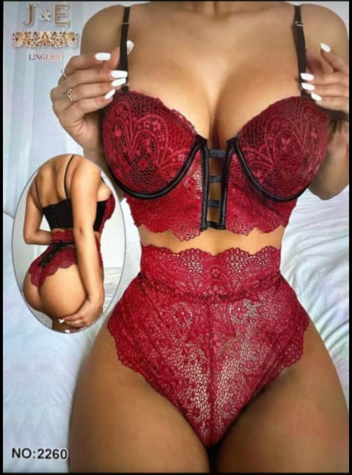 Lingerie Sexy en dentelle transparente pour femmes , décolleté en V profond