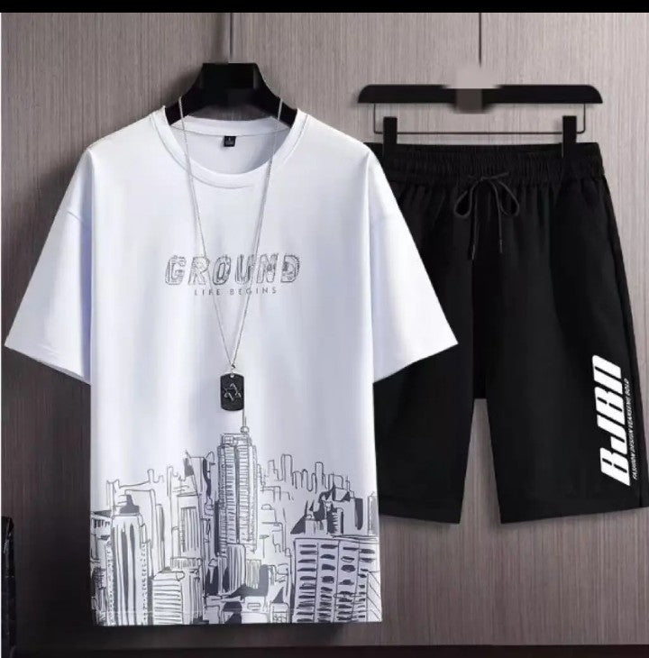 Ensemble T - shirt à manches courtes pour hommes