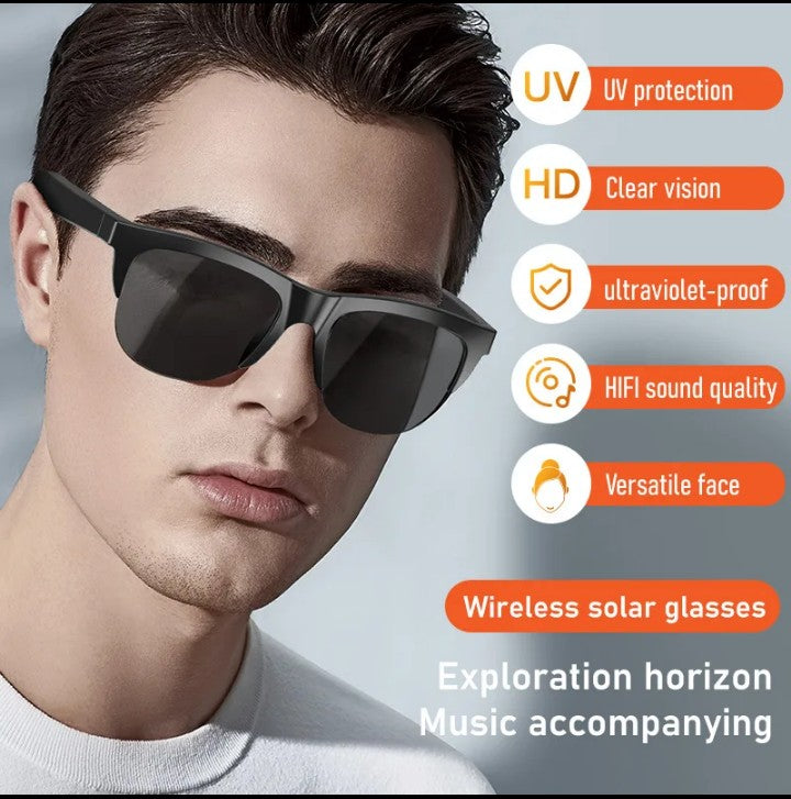 Lunettes de soleil intelligentes sans fil , Style de luxe , Bluetooth ,