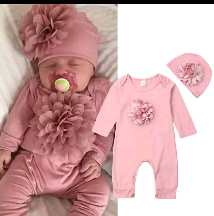 Vêtements pour nouveau-né, combinaison florale en mélange de coton