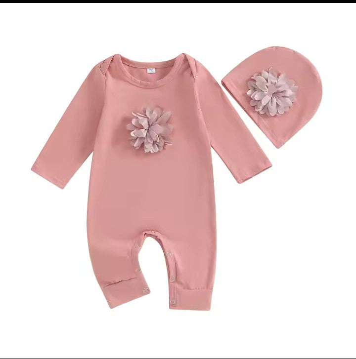 Vêtements pour nouveau-né, combinaison florale en mélange de coton