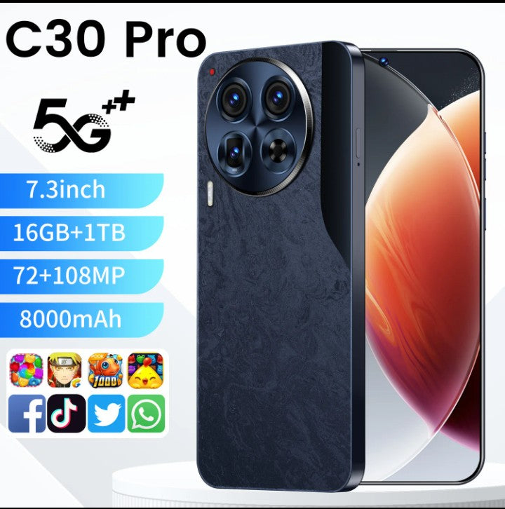 Smartphone 5 G d'origine mondiale C 30 Pro , écran HD